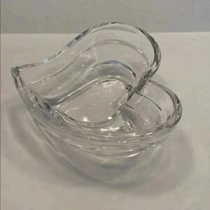 Lenox Crystal Heart Shaped Trinket Candy Jewelry Dish Bowl 6”